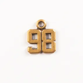 11mm 98 Charm, Antique Gold, Classic Silver, pack of 6