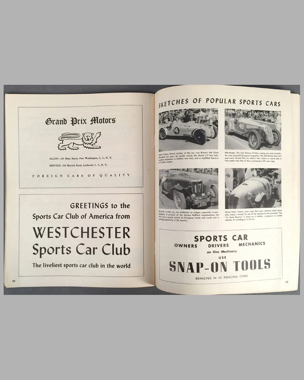 1950 Grand Prix of Watkins Glen original race program