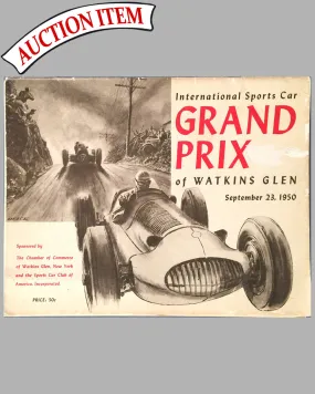 1950 Grand Prix of Watkins Glen original race program