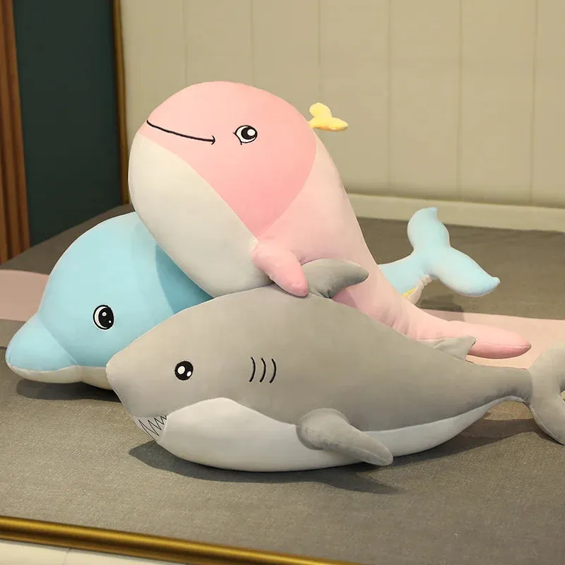 1pc 30CM  Kawaii Shark/Dolphin/Whale Plush Toys Lovely Stuffed Soft Animal Pillow Dolls for Children Girls Lovely Christmas Gift