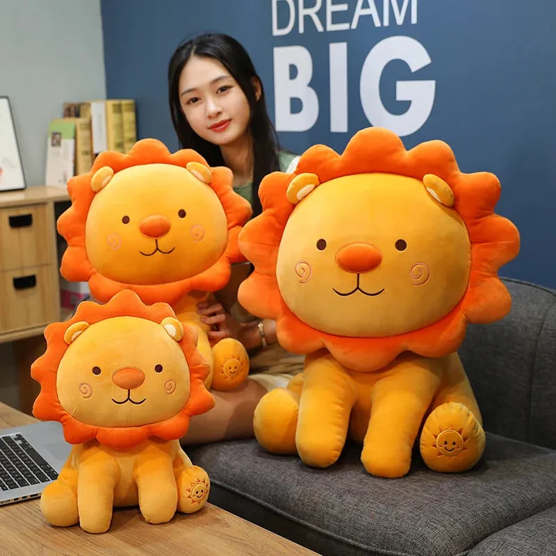 1pc 50-90cm Big Size Lovely Smile Lion Plush Toys Cartoon Lion King Pillow Stuffed Soft Animal Cushion for Children Girls Gifts