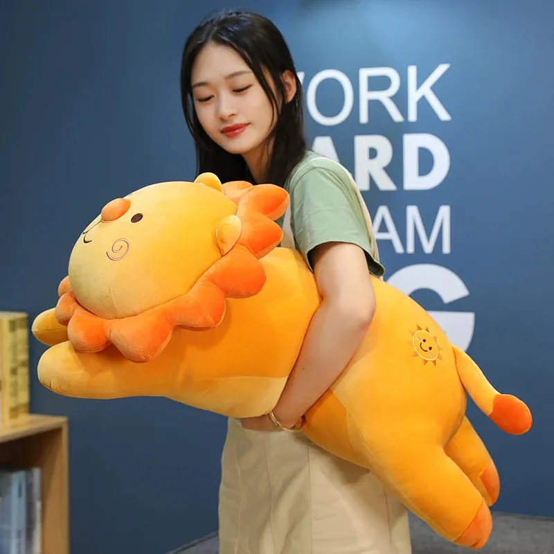 1pc 50-90cm Big Size Lovely Smile Lion Plush Toys Cartoon Lion King Pillow Stuffed Soft Animal Cushion for Children Girls Gifts