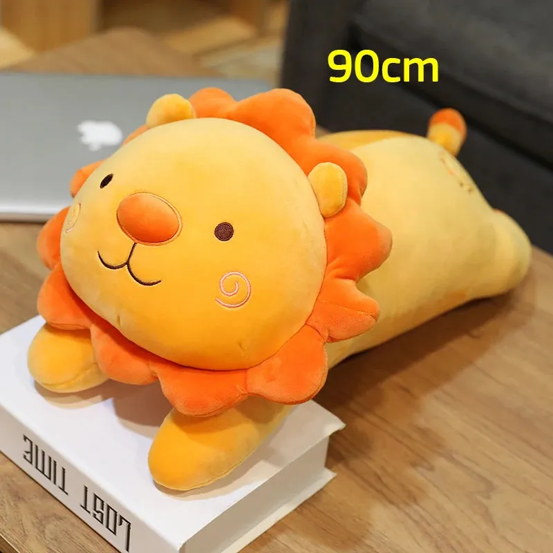 1pc 50-90cm Big Size Lovely Smile Lion Plush Toys Cartoon Lion King Pillow Stuffed Soft Animal Cushion for Children Girls Gifts