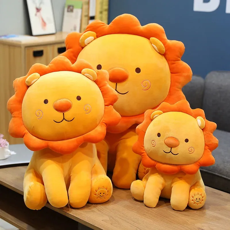 1pc 50-90cm Big Size Lovely Smile Lion Plush Toys Cartoon Lion King Pillow Stuffed Soft Animal Cushion for Children Girls Gifts