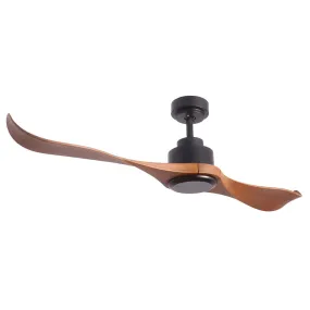 2 Blade Ceiling Fan 1320mm - Matt Black / Wood