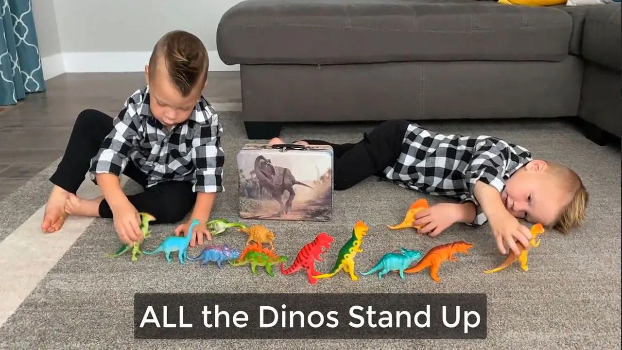 3 Bees & Me Fun Dinosaur Toys for Kids 3-5, 5-7, 8-12 - 12 Large Dino Toy Figures with Storage Box Case - 6 inch Dinosaurs - Dinosaur Toys for Boys, Girls, Toddlers for Imaginative Play