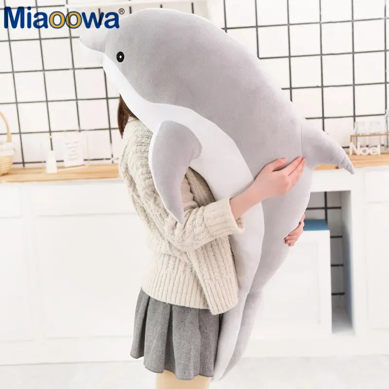 30/50cm Giant Dolphin Plush Toys Stuffed Dolls Animal Pillow Kawaii Office Nap Pillow Kids Toy Christmas Gift for Girls