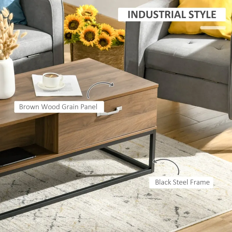 47" Industrial Coffee Table - Brown