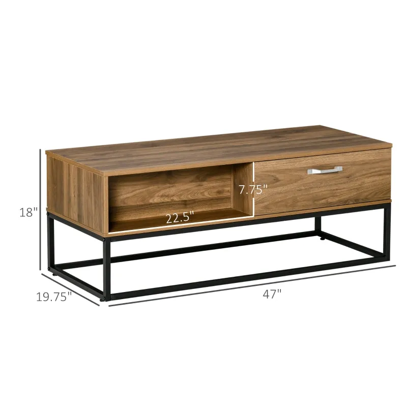 47" Industrial Coffee Table - Brown