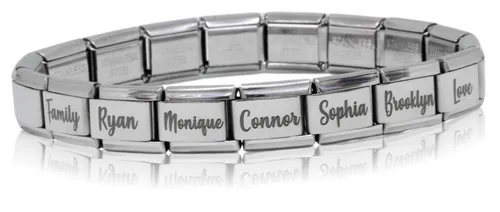 9mm Full Engraved Name Italian Charm Bracelet