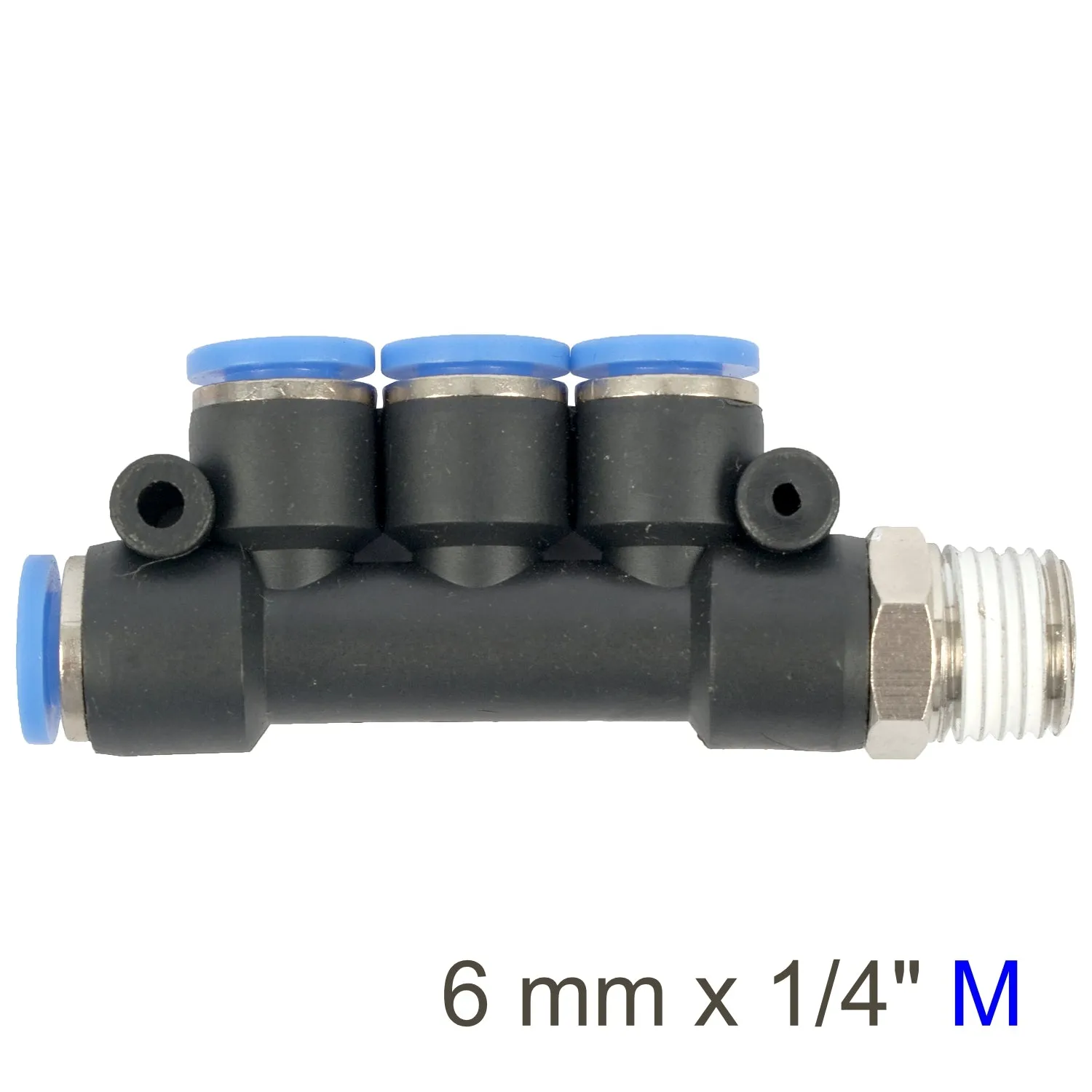 Aircraft Pu Hose Fitting Manifold 4 X 6Mm Port X 1/4'M