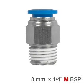 Aircraft Pu Hose Fitting Straight Stud 8Mm-1/4 M