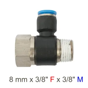 Aircraft Pu Hose Fitting Tee 8Mm X 3/8'F X 3/8'M