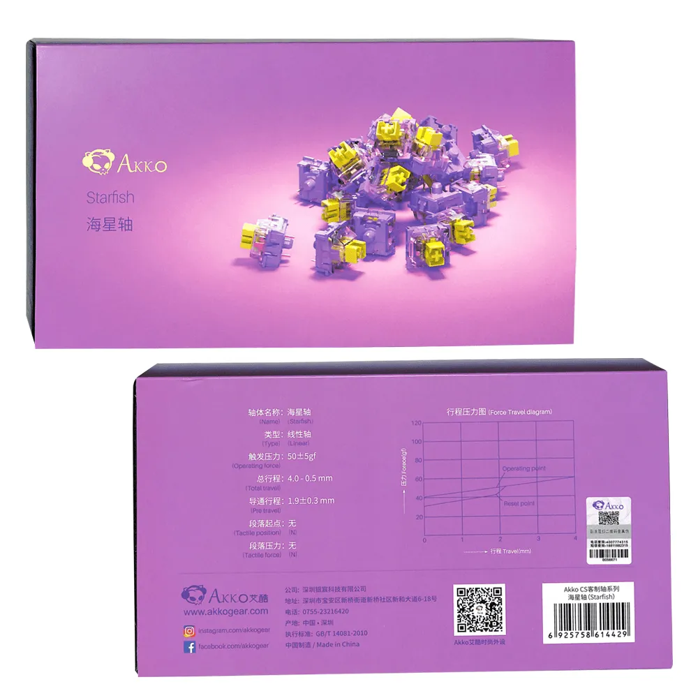 Akko CS Mechanical Switch Keyboard Replacement 45 Pcs (Starfish)