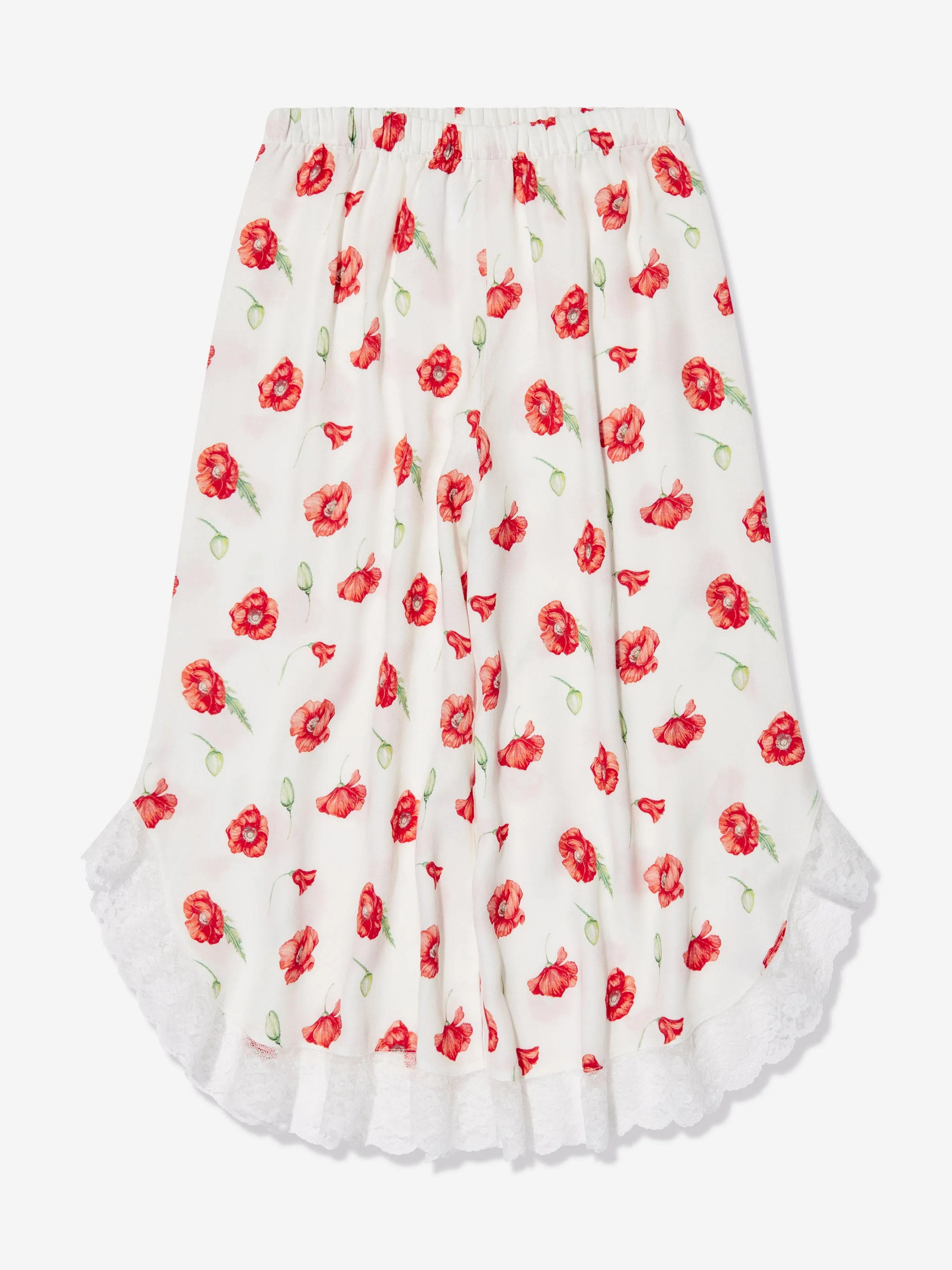 Amiki Children Girls Milana Poppy Print Pyjama Set in White