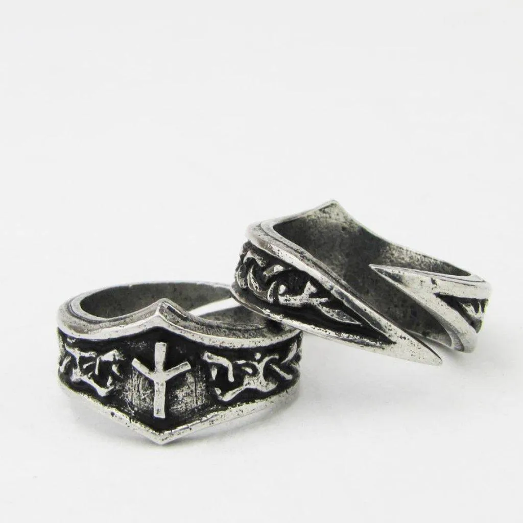 Asgard Algiz Letter X or Z Rune Ring - Adjustable