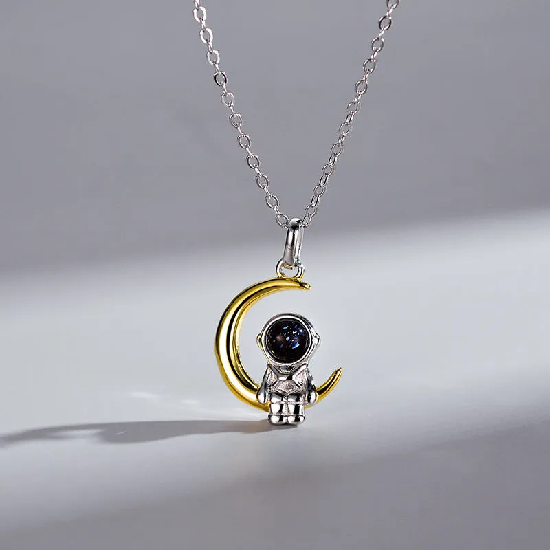 Astronaut Moon Necklace