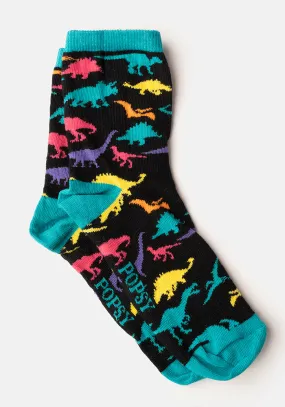 Black Dinosaur Socks