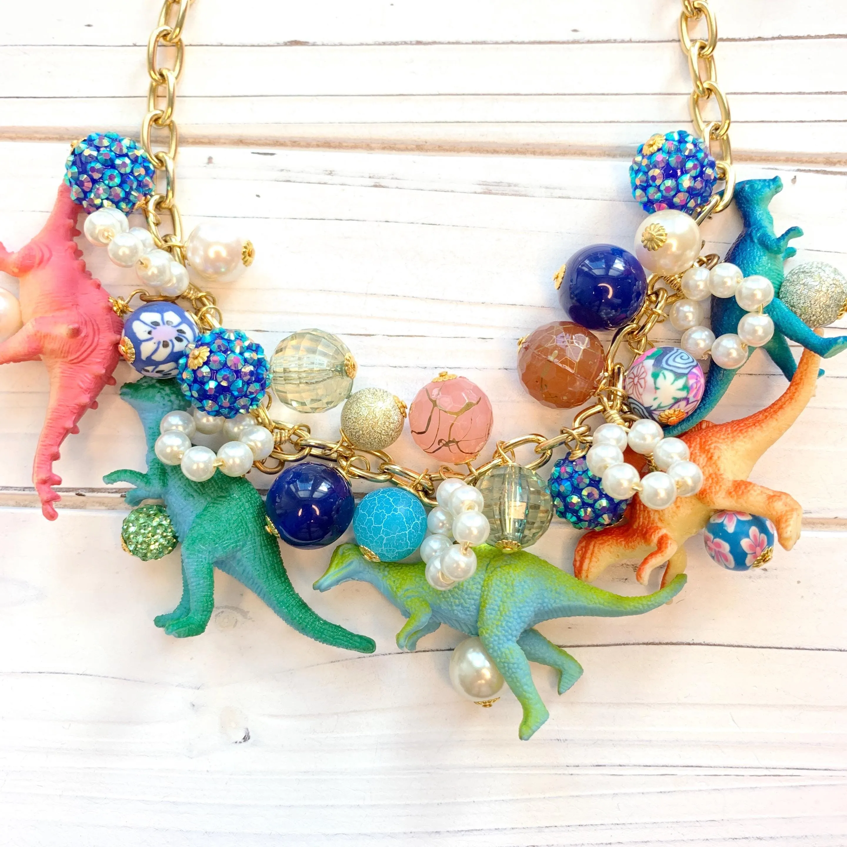 Blue Moon Dinosaur Necklace