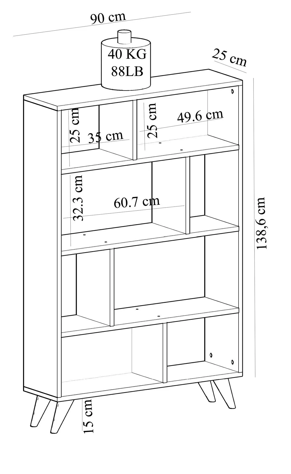 Bookshelf Harby -  White