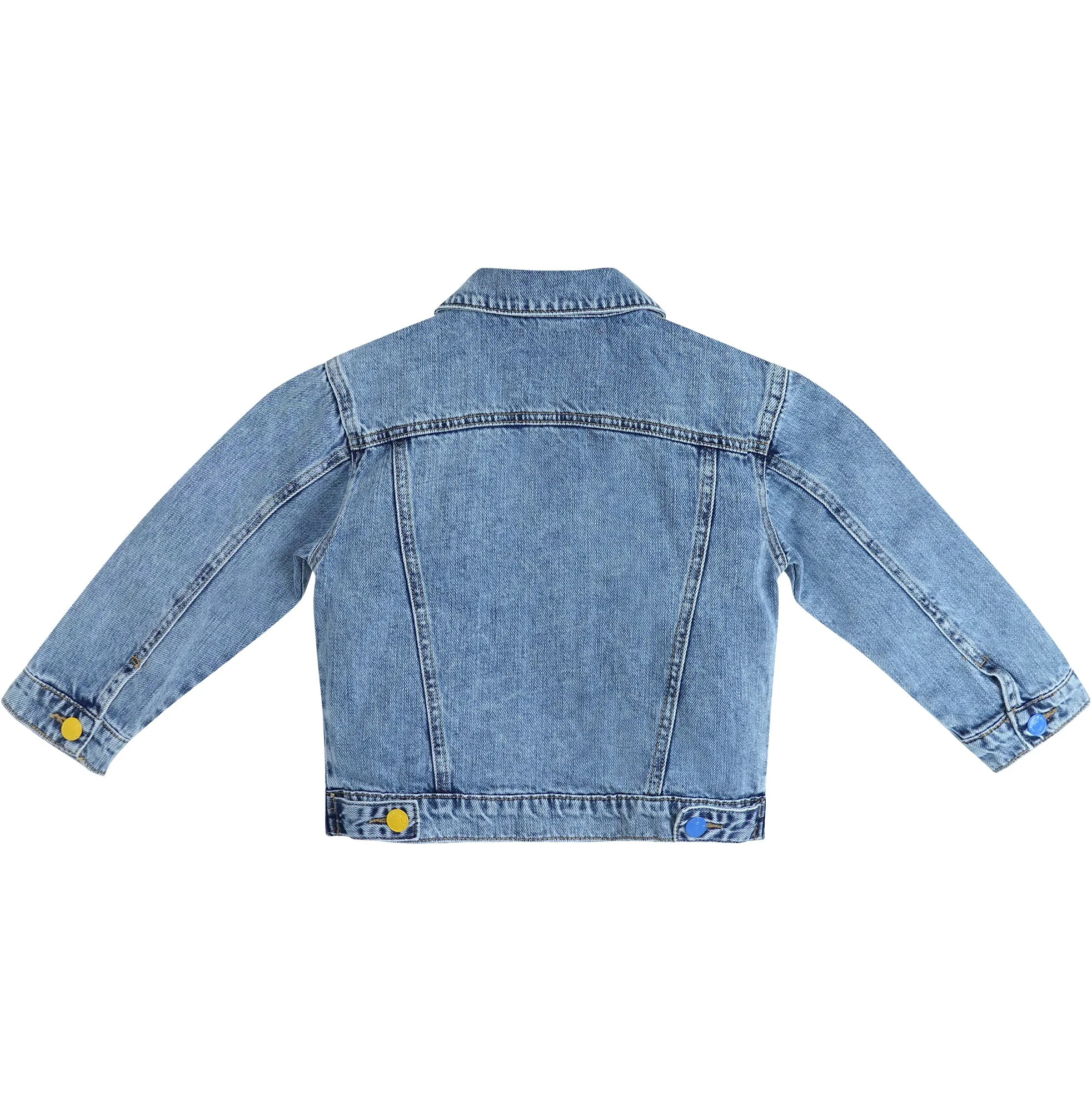 Boys Denim Jacket,Little Big Kids Simple Design Colored Buttons Jean Coat