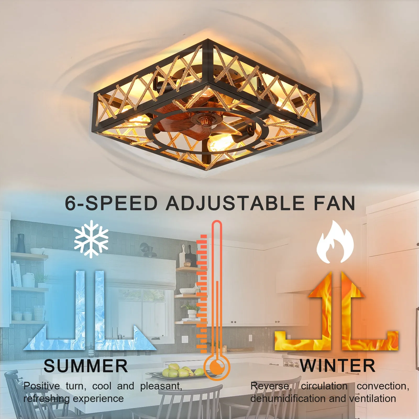 Ceiling Fan with Lights Dimmable LED