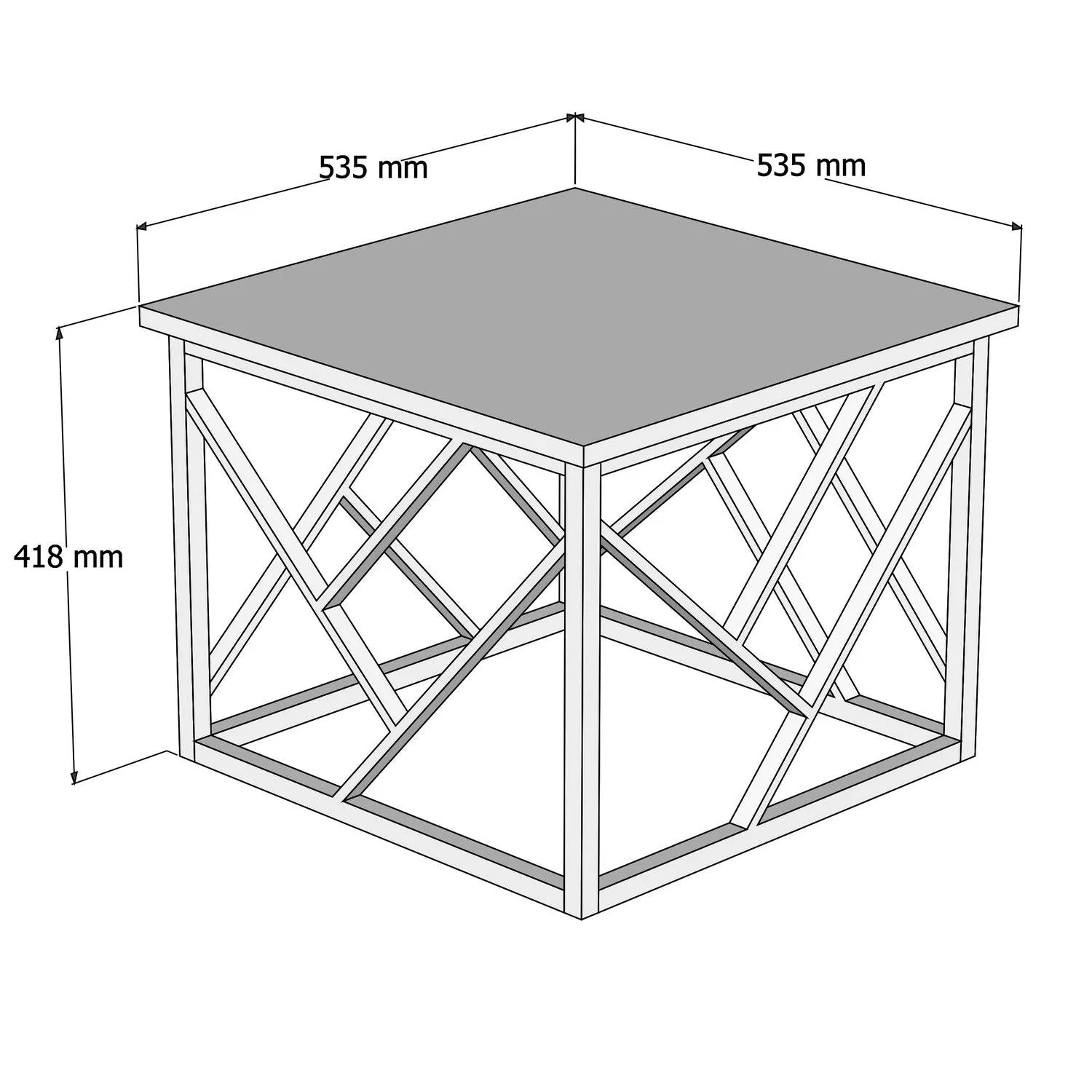 Coffee Table Woda - White, Metal