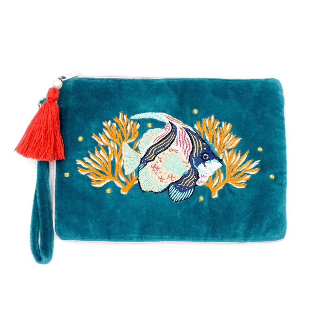 Coral Fish Clutch Bag