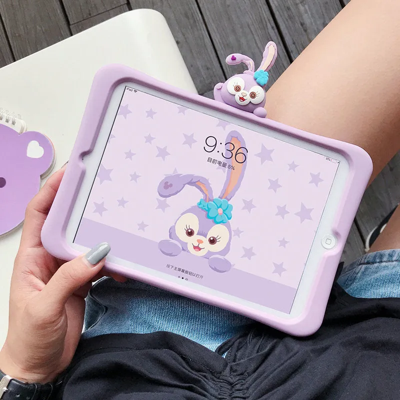 Cute Purple Bunny Design Built in Stand   Shiulder Strap Shockproof iPad Case for iPad 2017 2018 2019 2020 2021 2022 Pro Mini Air 1 2 3 4 5