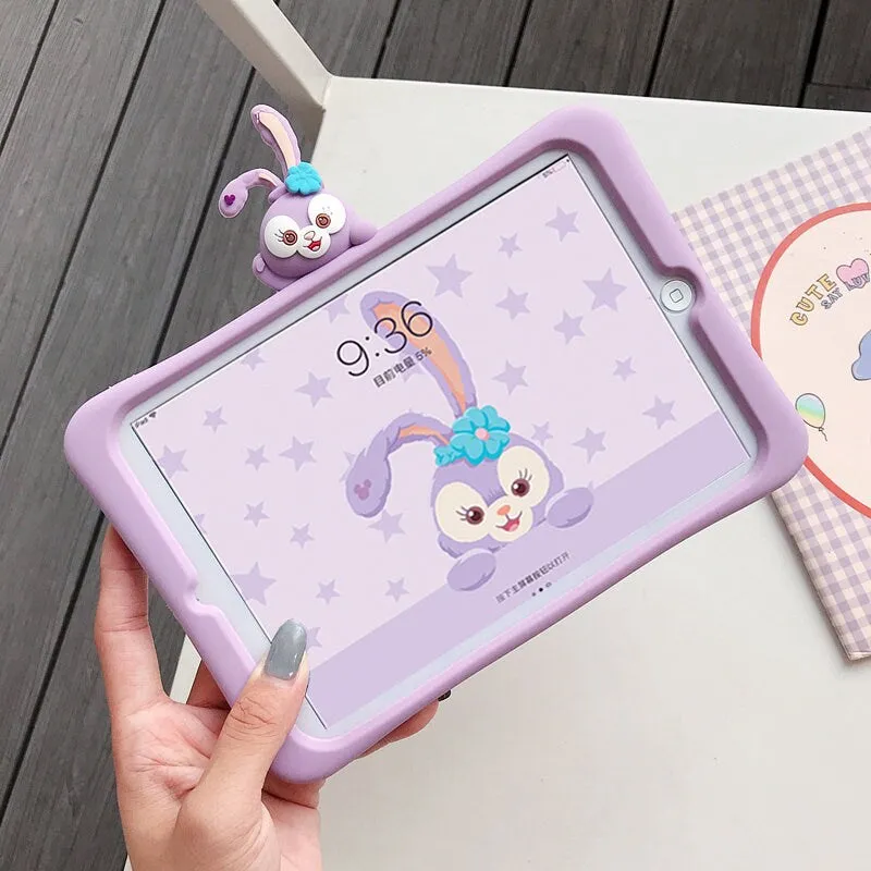 Cute Purple Bunny Design Built in Stand   Shiulder Strap Shockproof iPad Case for iPad 2017 2018 2019 2020 2021 2022 Pro Mini Air 1 2 3 4 5