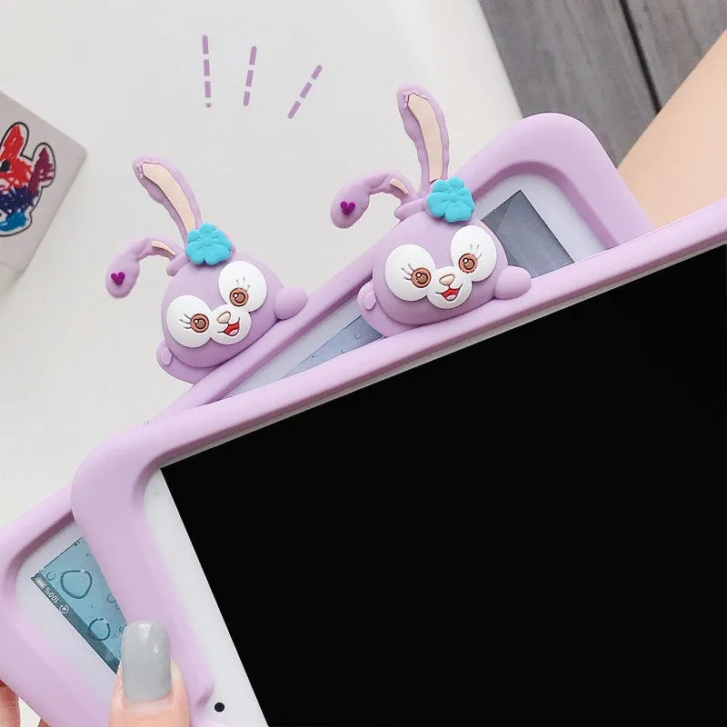 Cute Purple Bunny Design Built in Stand   Shiulder Strap Shockproof iPad Case for iPad 2017 2018 2019 2020 2021 2022 Pro Mini Air 1 2 3 4 5