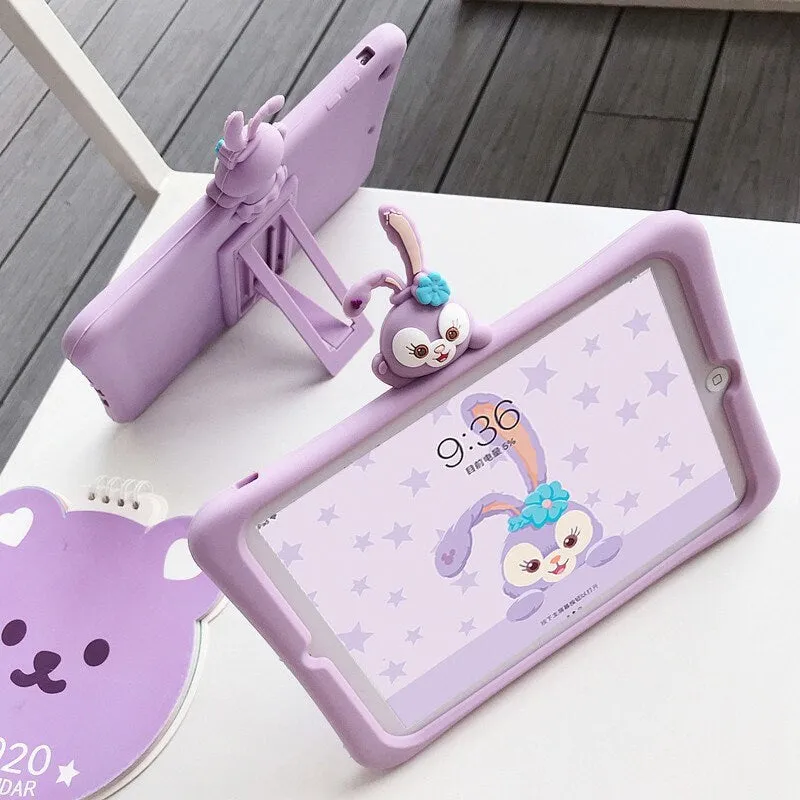 Cute Purple Bunny Design Built in Stand   Shiulder Strap Shockproof iPad Case for iPad 2017 2018 2019 2020 2021 2022 Pro Mini Air 1 2 3 4 5