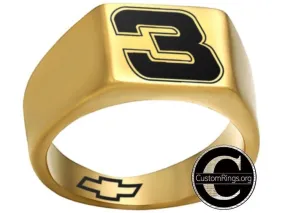 Dale Earnhardt Logo Ring Chevy Intimidator Gold Titnium Steel Band #intimidator #nascar