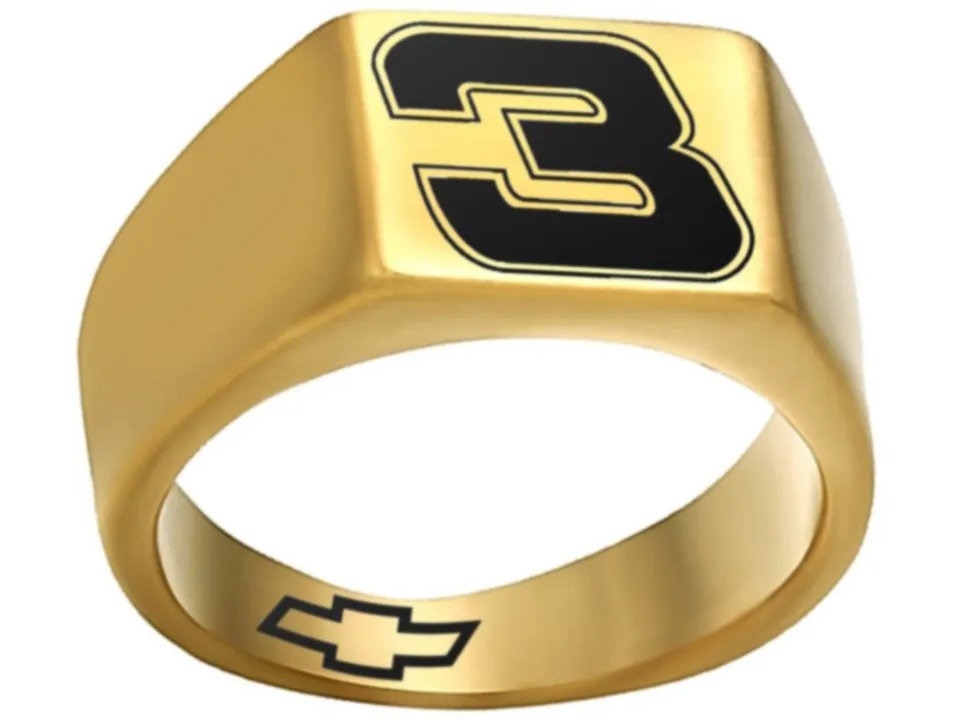 Dale Earnhardt Logo Ring Chevy Intimidator Gold Titnium Steel Band #intimidator #nascar