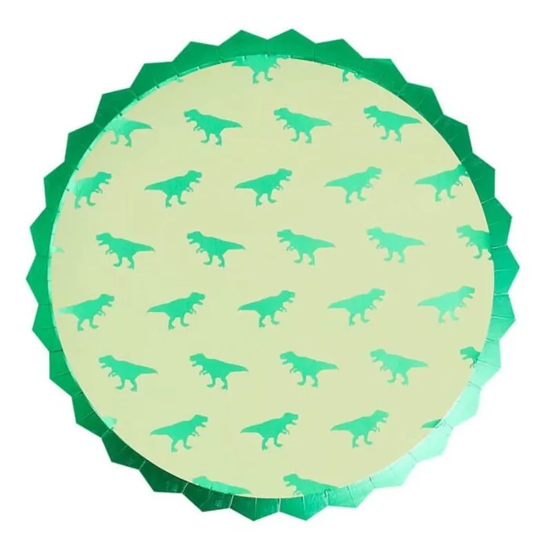 Dinosaur Large Party Foil Plates with Spikes