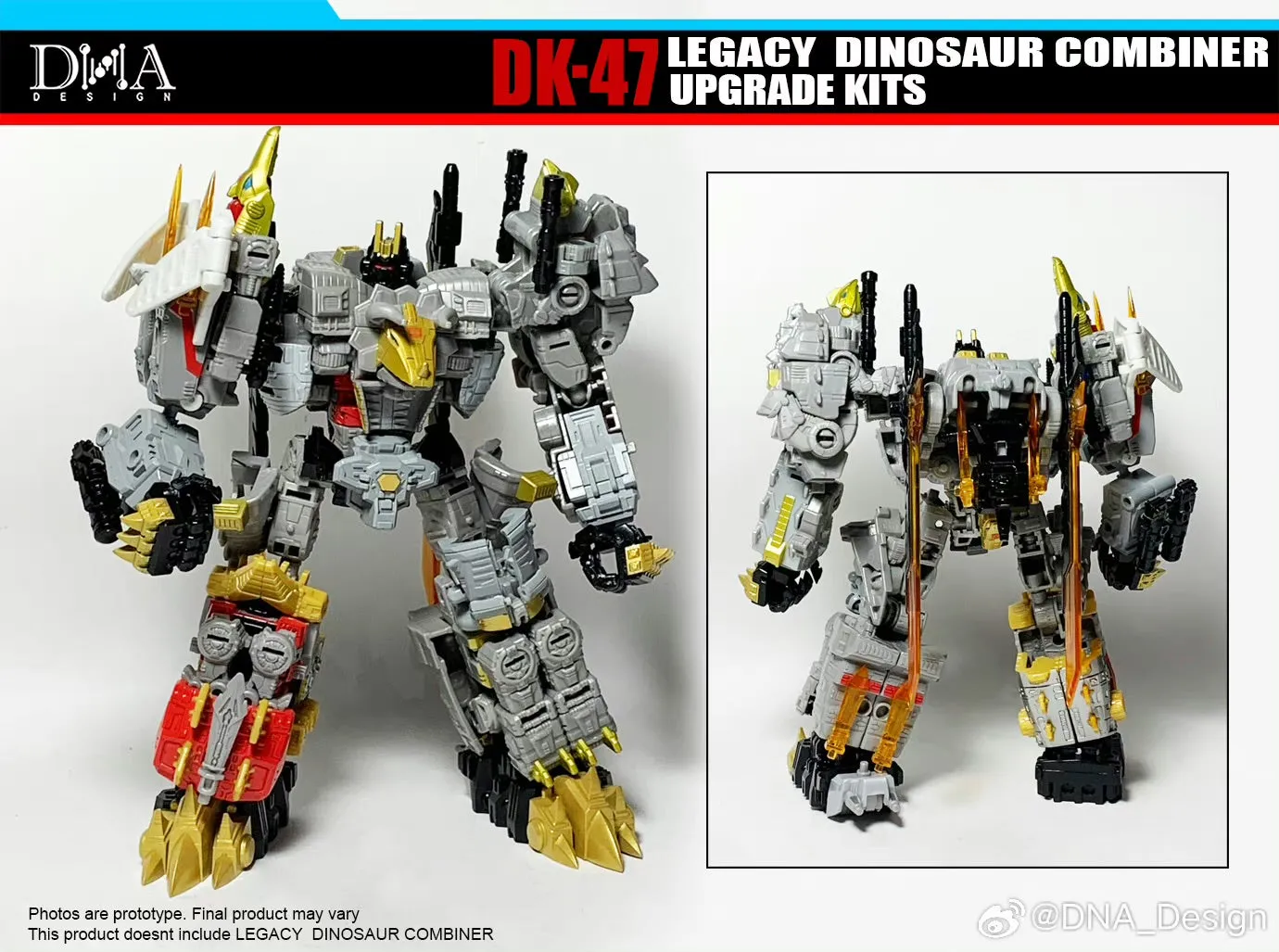 DNA Design DK-47 DK47 Upgrade Kits for Legacy Dinosaur Combiner / Volcanicus