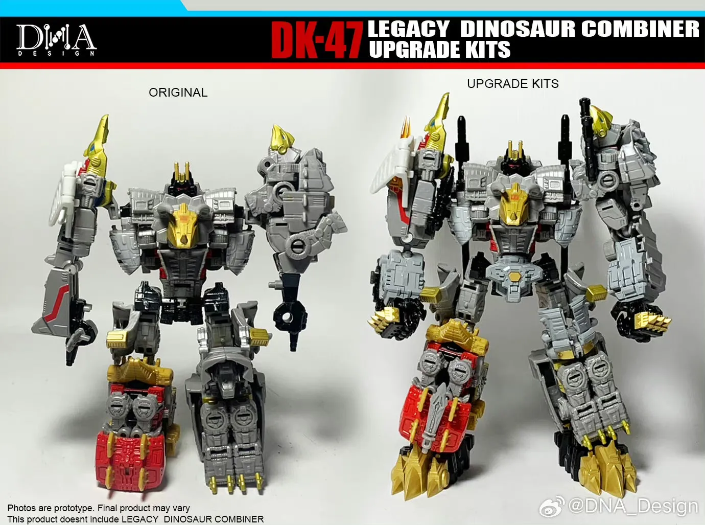 DNA Design DK-47 DK47 Upgrade Kits for Legacy Dinosaur Combiner / Volcanicus