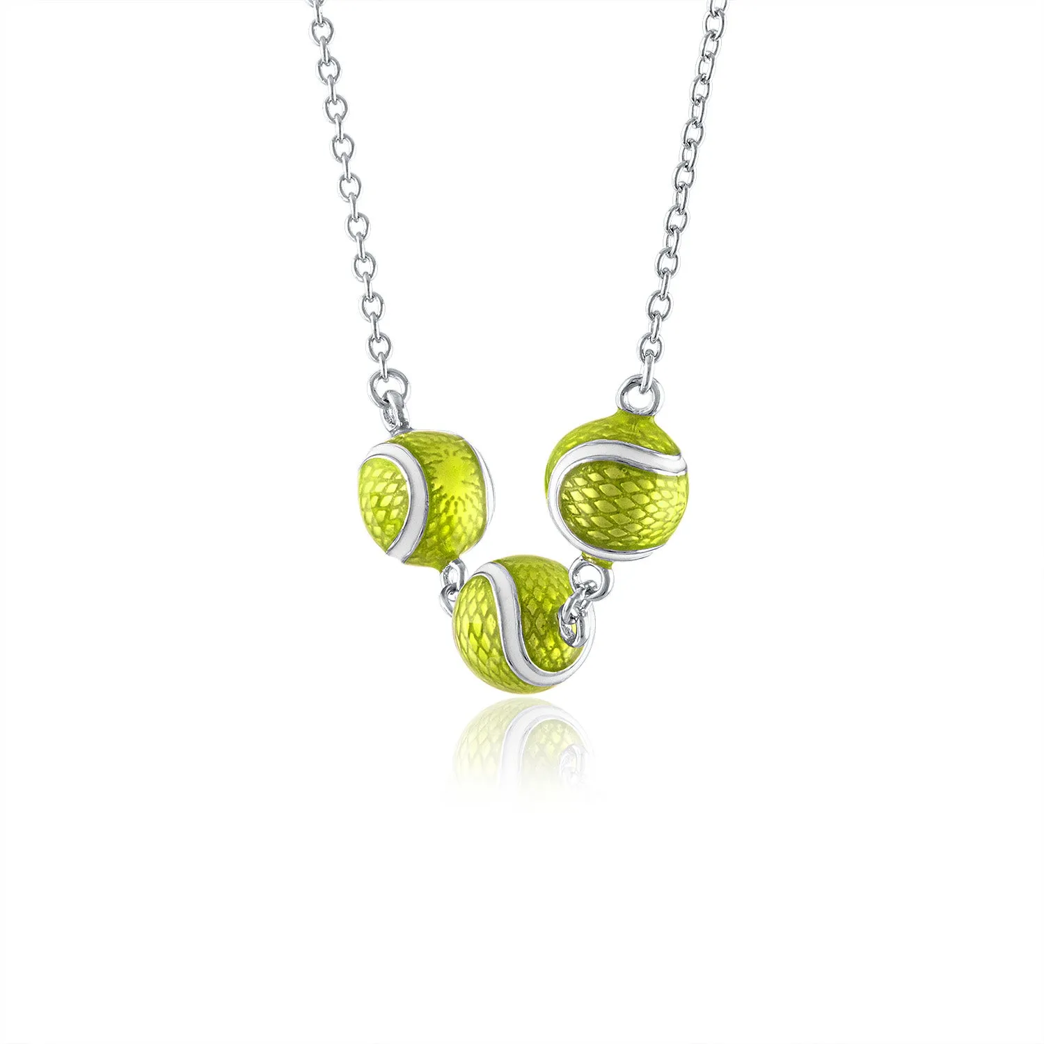 Enamel Three Tennis Ball Necklace