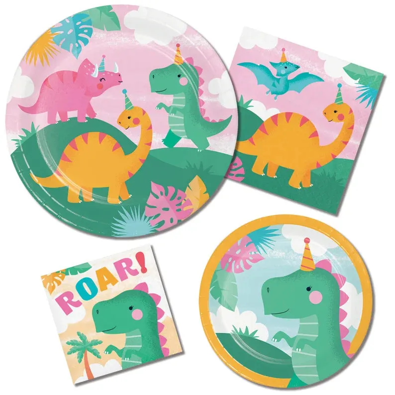 Girl Dinosaur Large Napkins