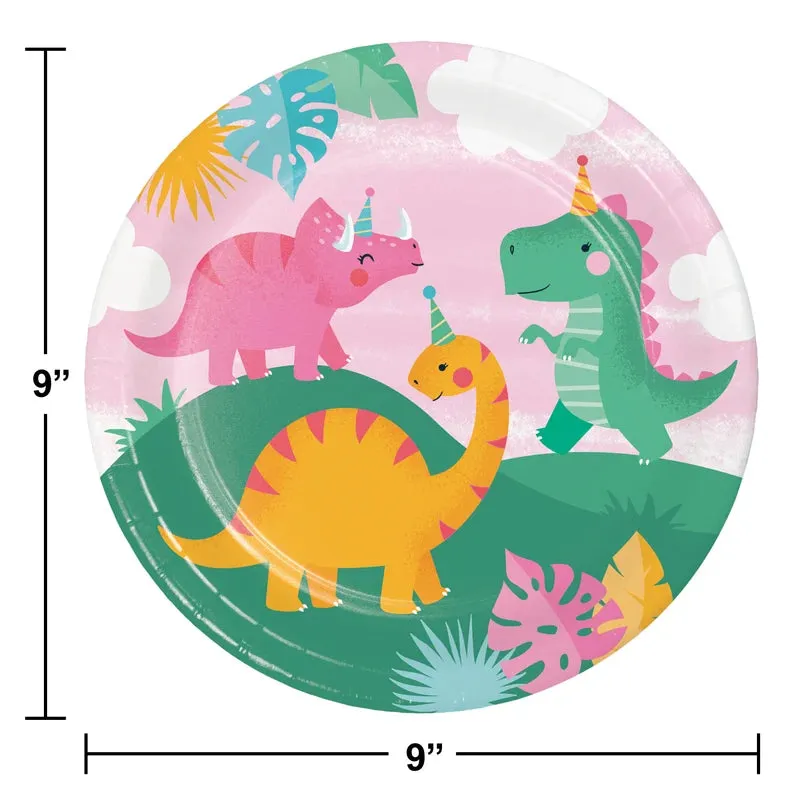 Girl Dinosaur Large Plates