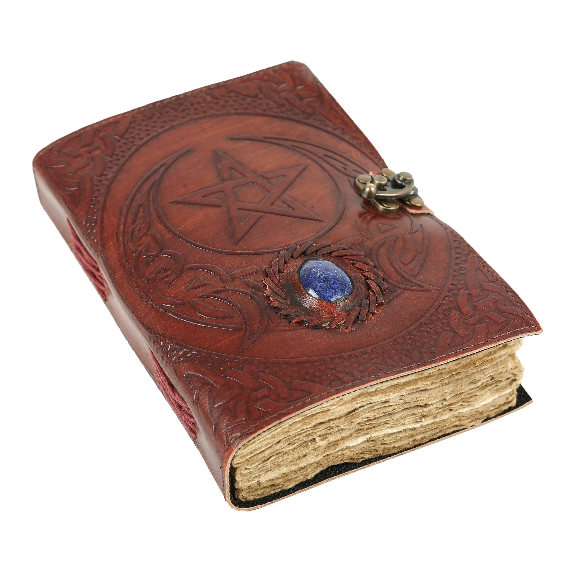 Hocus pocus book of spells journal book of shadows writing notebook deckle edge paper unlined Deckle Edge Paper 7x5 inch Star/Stone cover/ Handmade for Men & Women