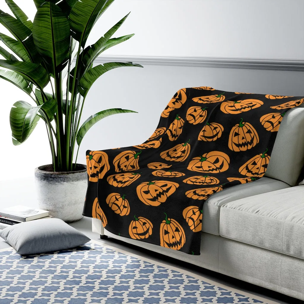 Jack-o-Lantern Velveteen Plush Blanket