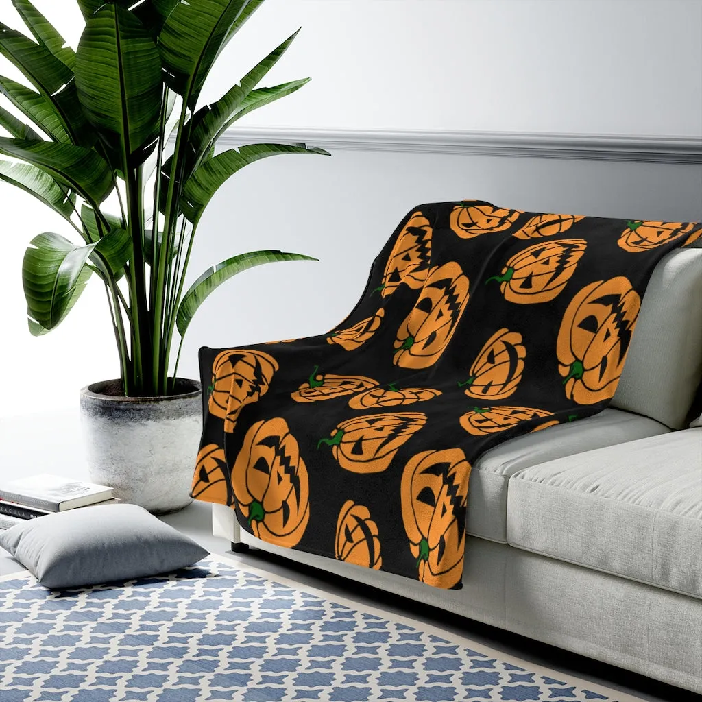 Jack-o-Lantern Velveteen Plush Blanket