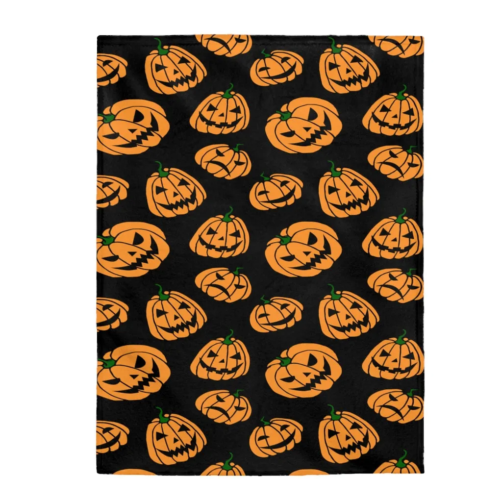 Jack-o-Lantern Velveteen Plush Blanket