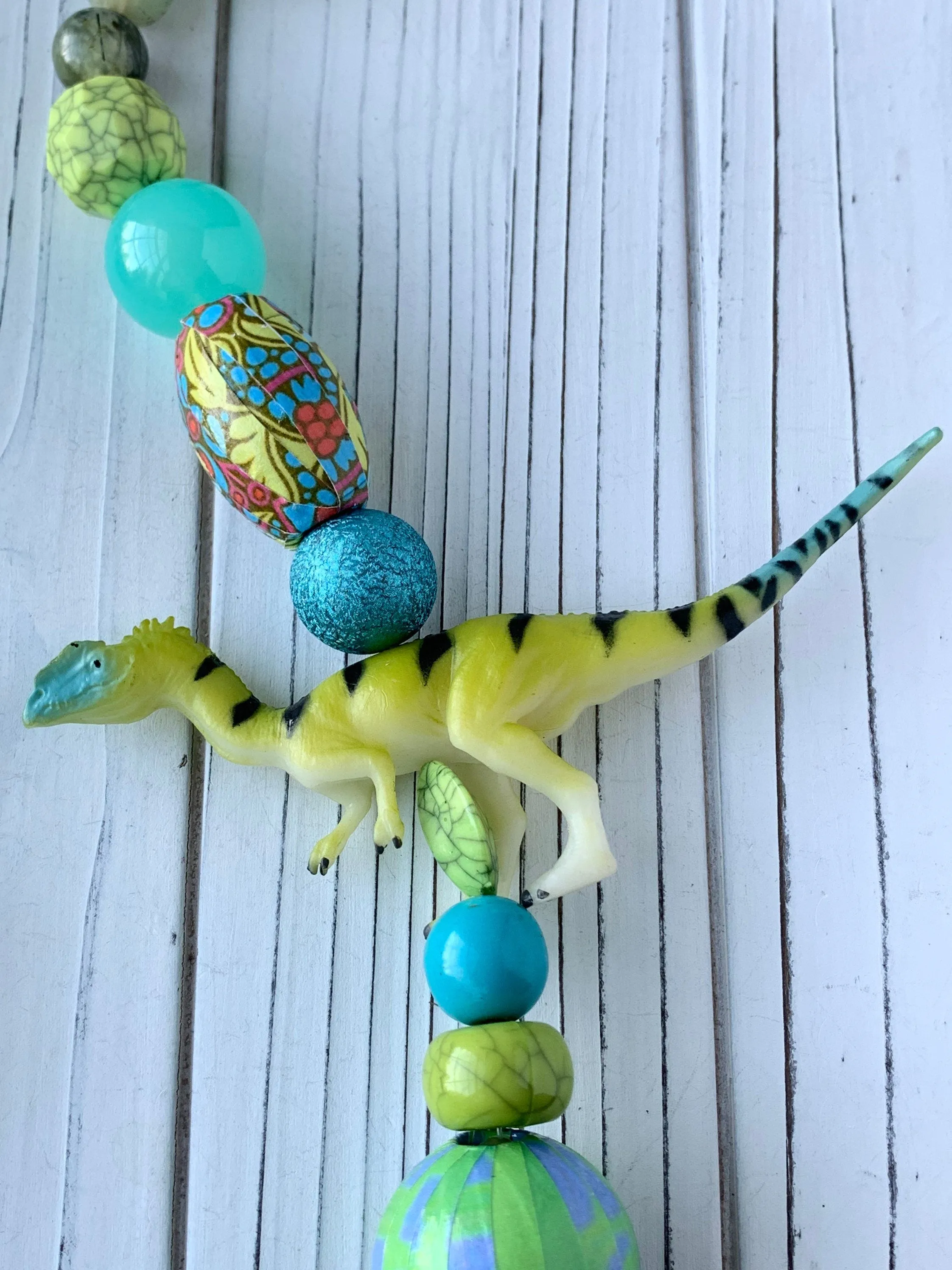 Neon Dinosaur Necklace