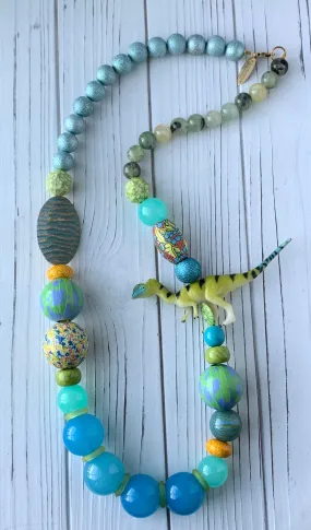 Neon Dinosaur Necklace