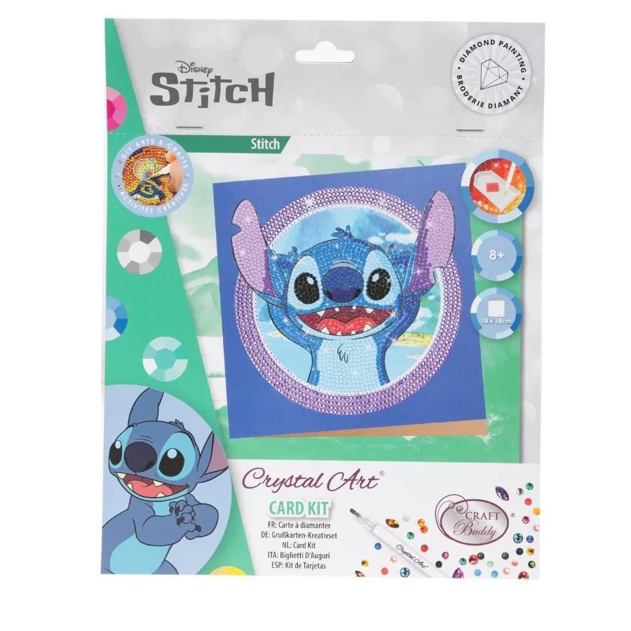 "Stitch" Disney Crystal Art Card