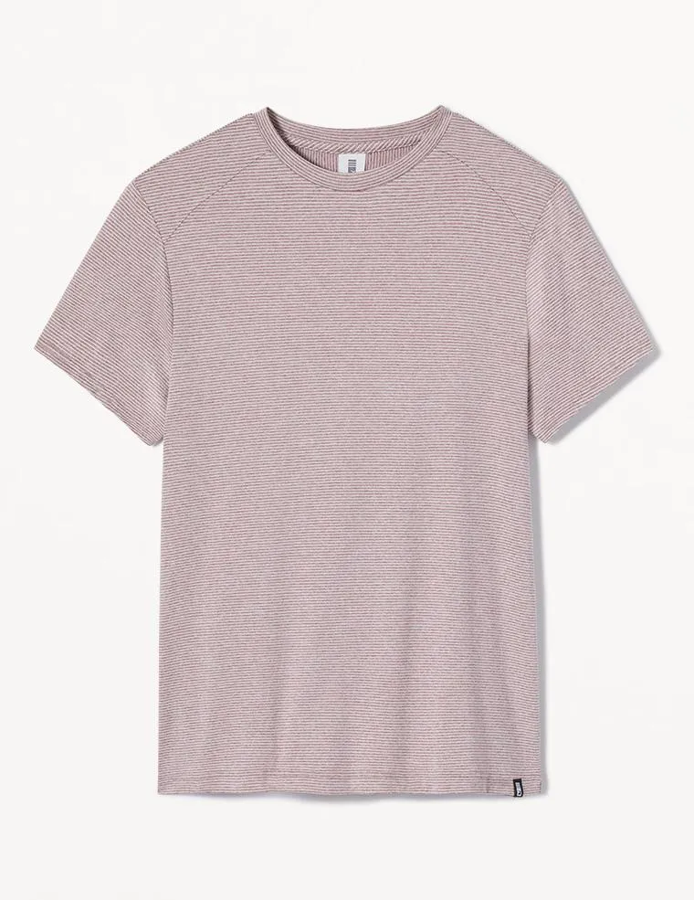 Salton Short Sleeve: Mauve Heather and White Stripe