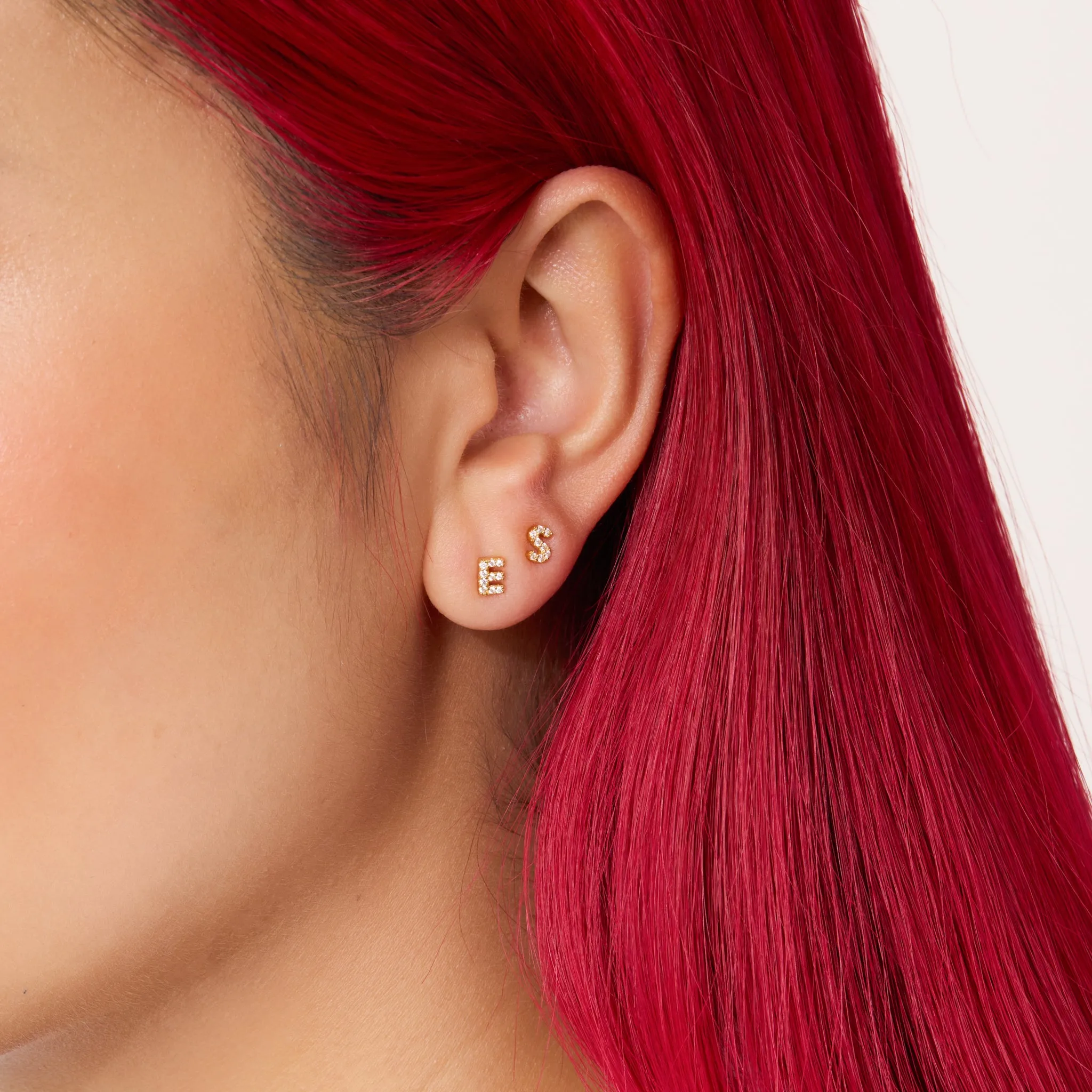 Single abc Stud Earring