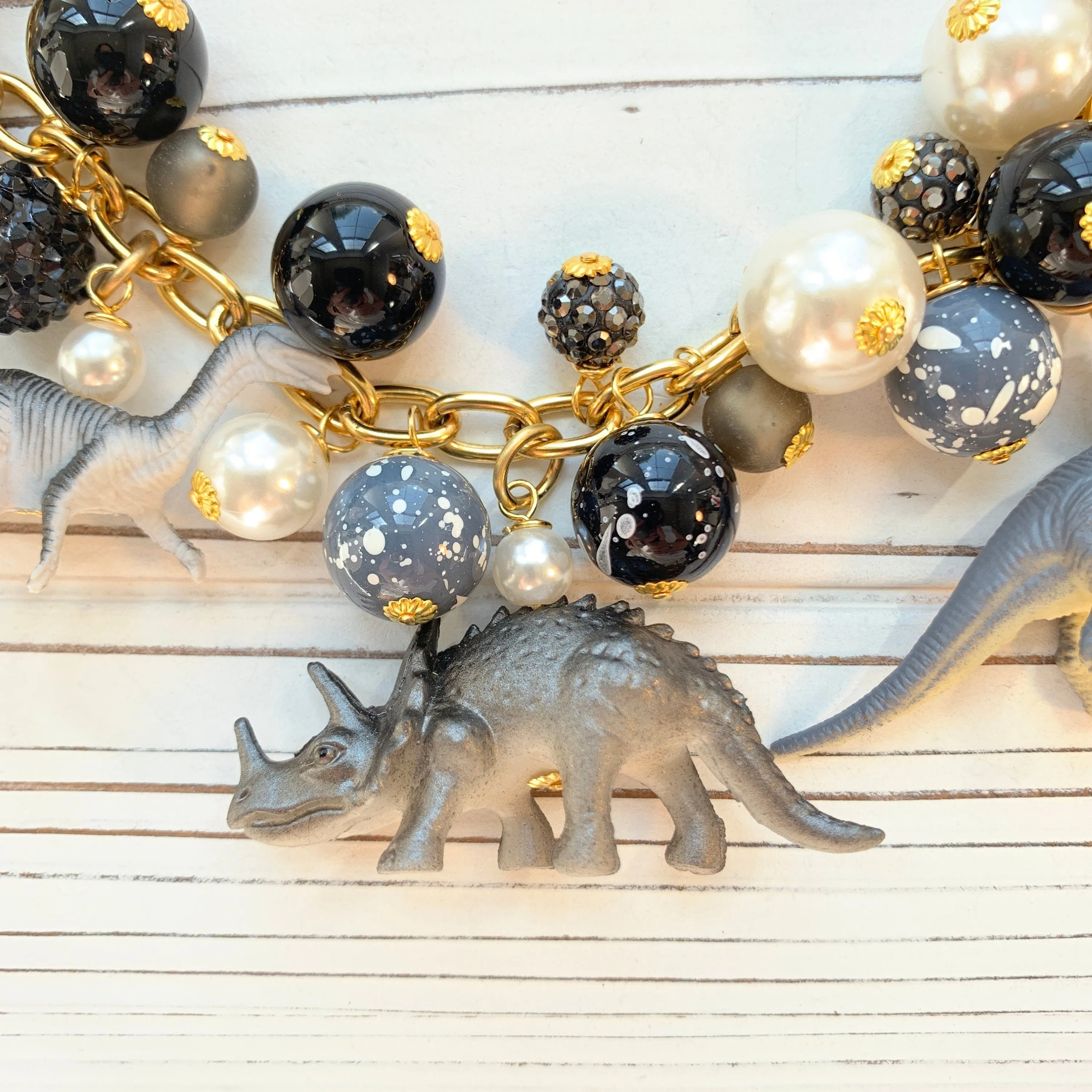 Slate Gray Dinosaur Necklace